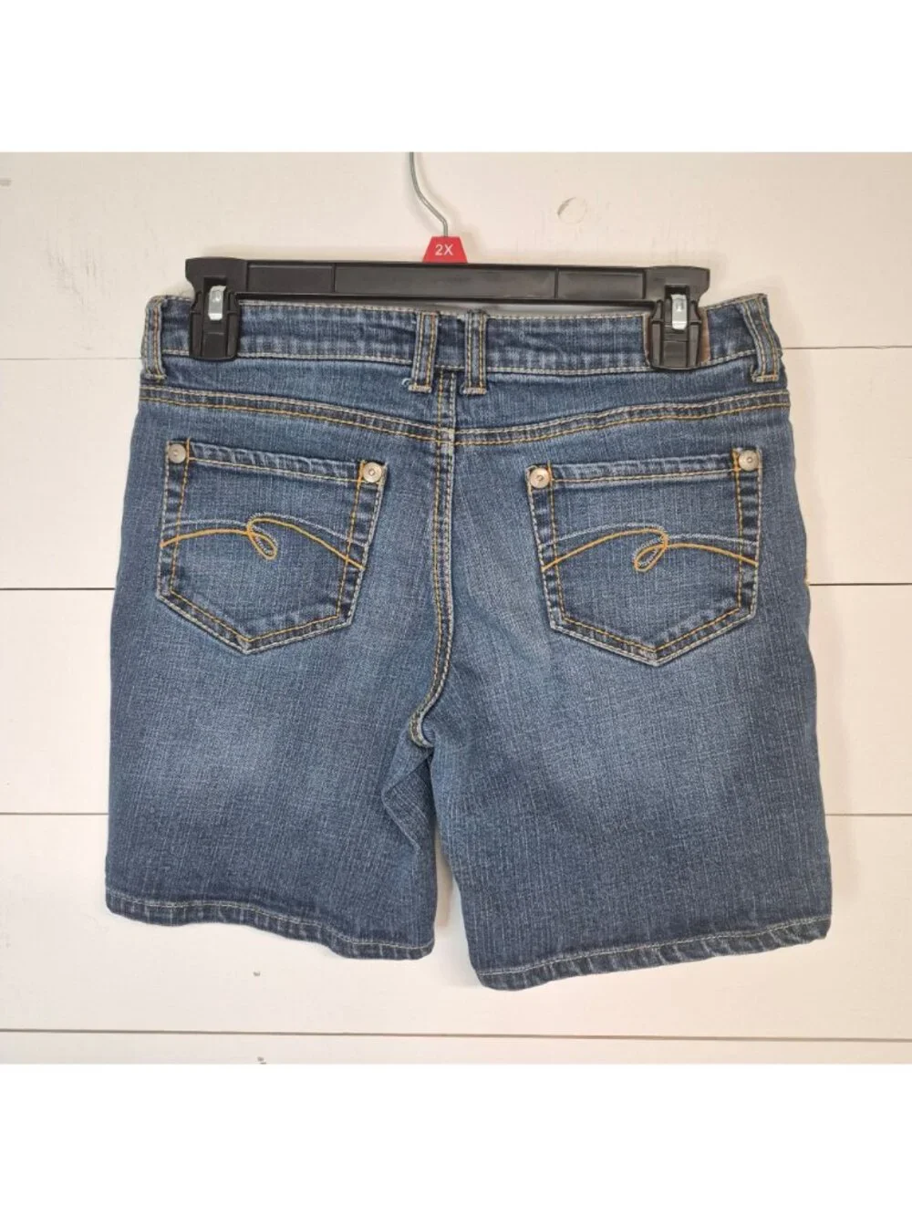 Girls Justice Jeans Denim Shorts Distressed Blue Size 16R Simply Low Stretch - Picture 7 of 7
